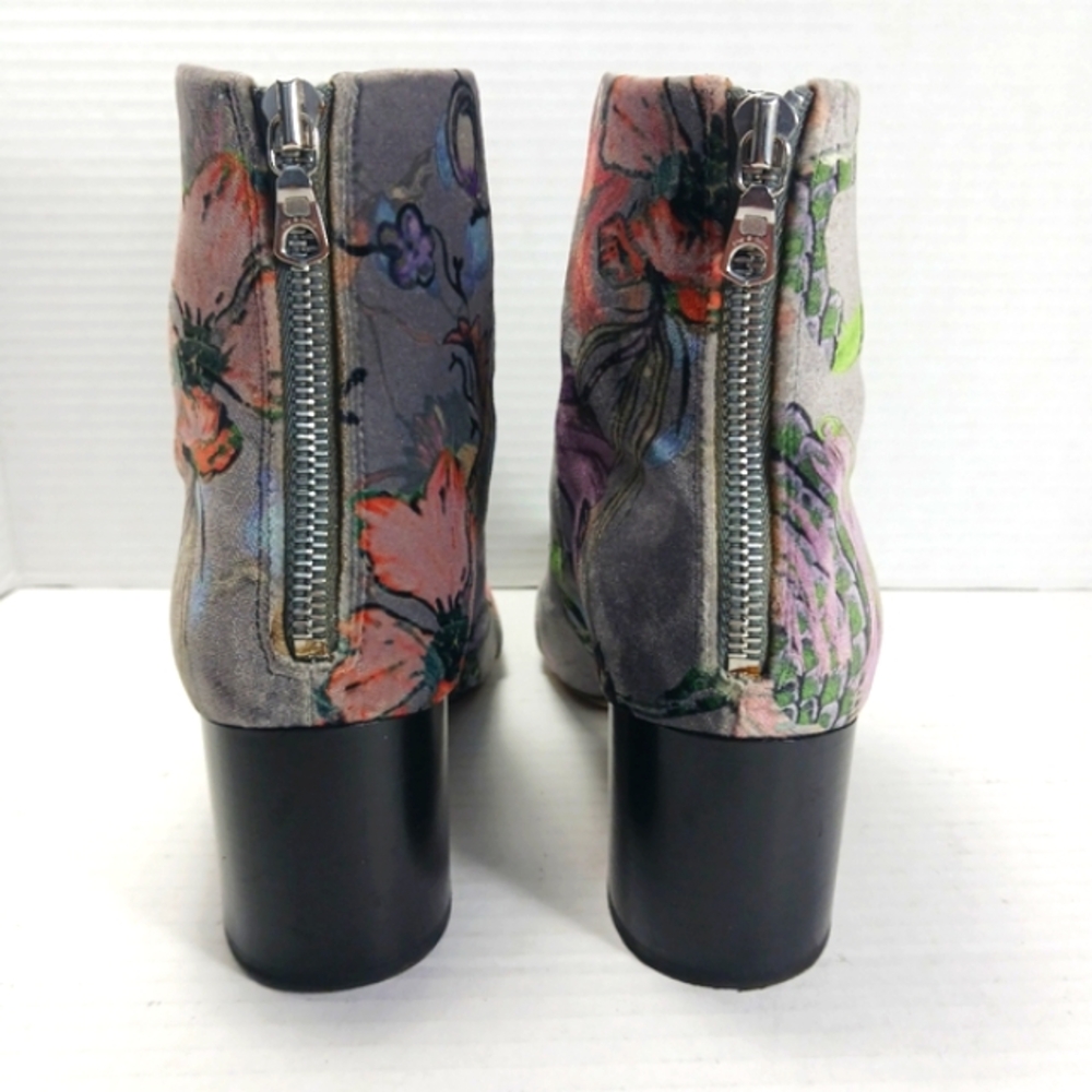 RAG & BONE Drea Floral Velvet Print Back Zip Block Heel Ankle Boots EUC Sz 36 - Picture 13 of 16